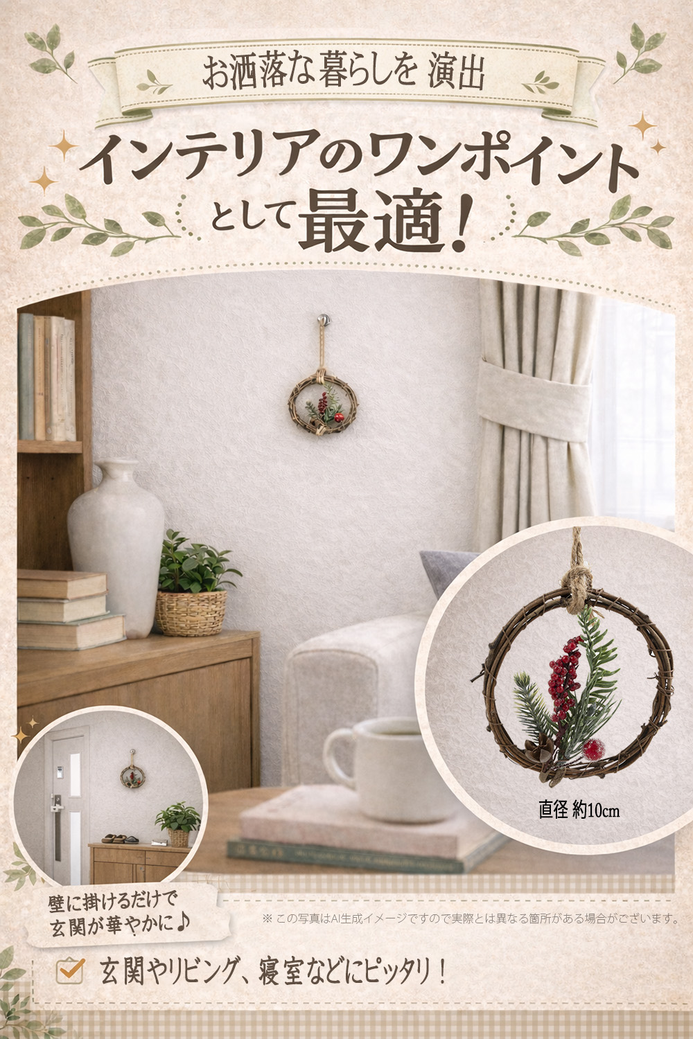 ミニアンティークリース