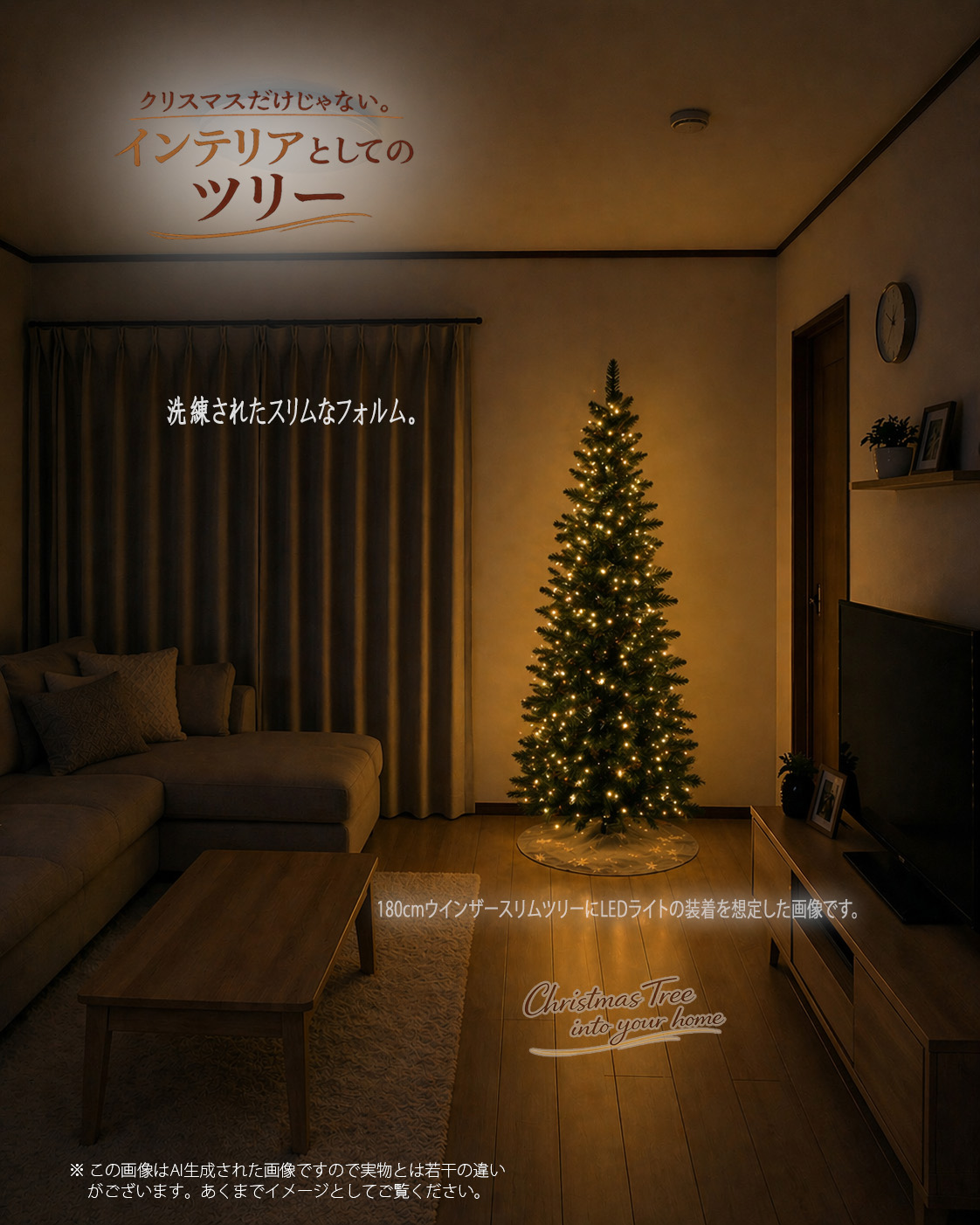 インテリアとしてのクリスマスツリー